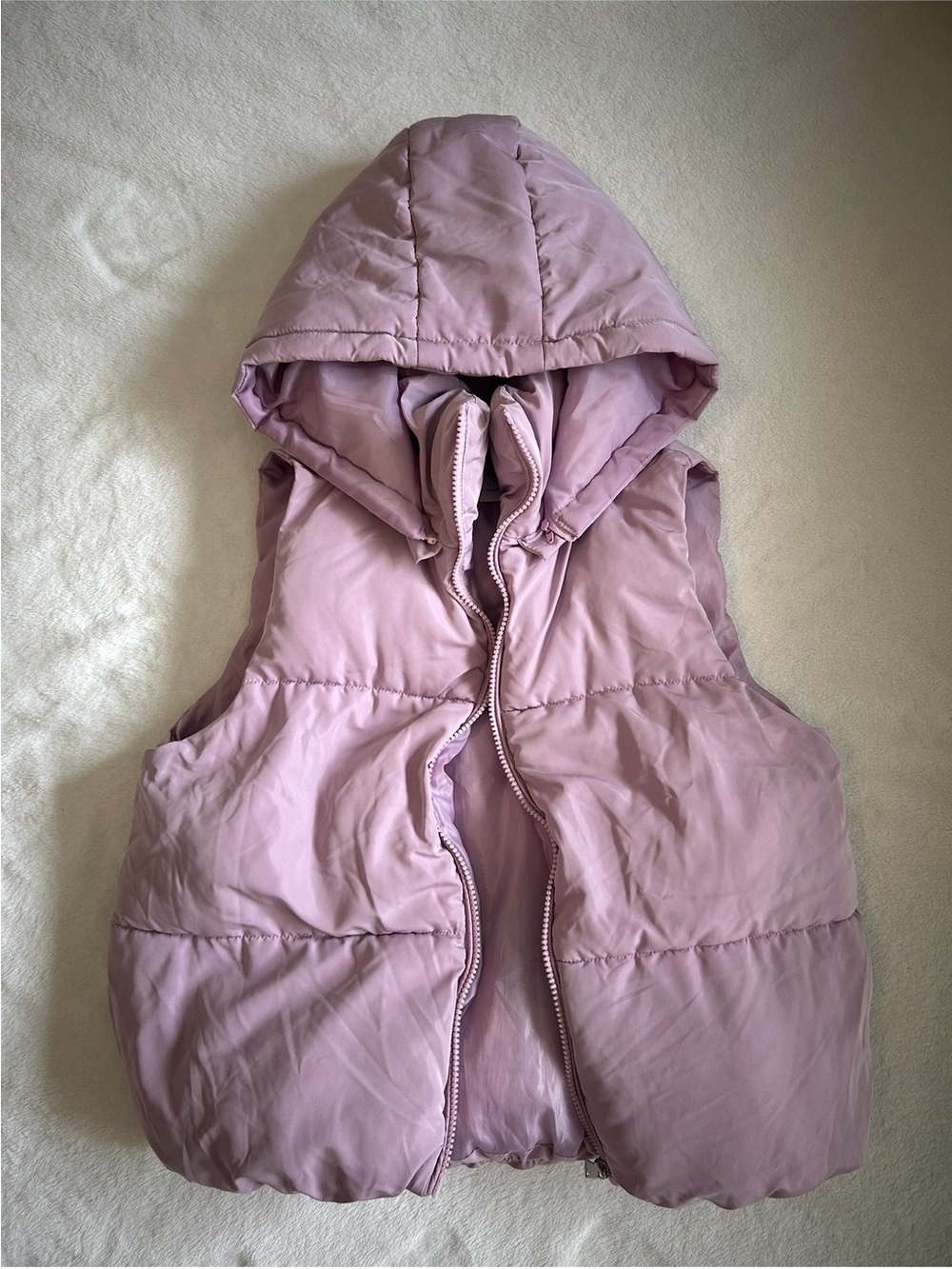 Lavender Hooded Puffer Vest